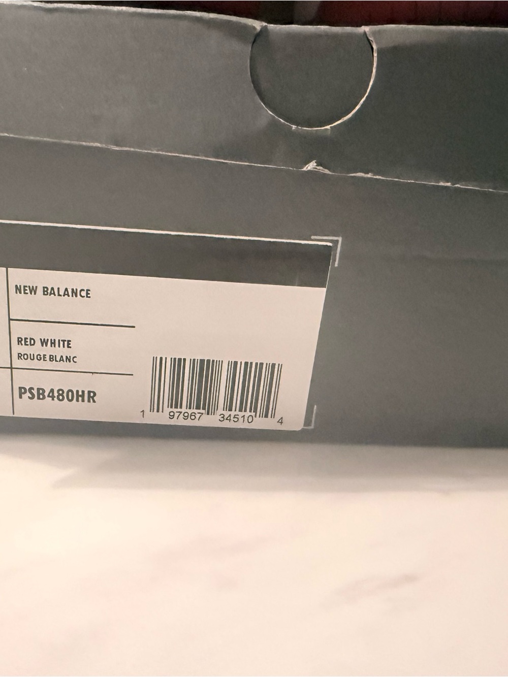 New Balance Kids Red and White Low-Top Sneakers - Picture 5 of 6